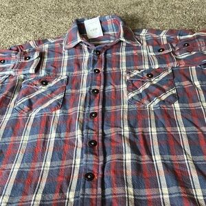 45R Men's Plaid Shirt - Red and Blue Sz 4(L/XL).  NWOT